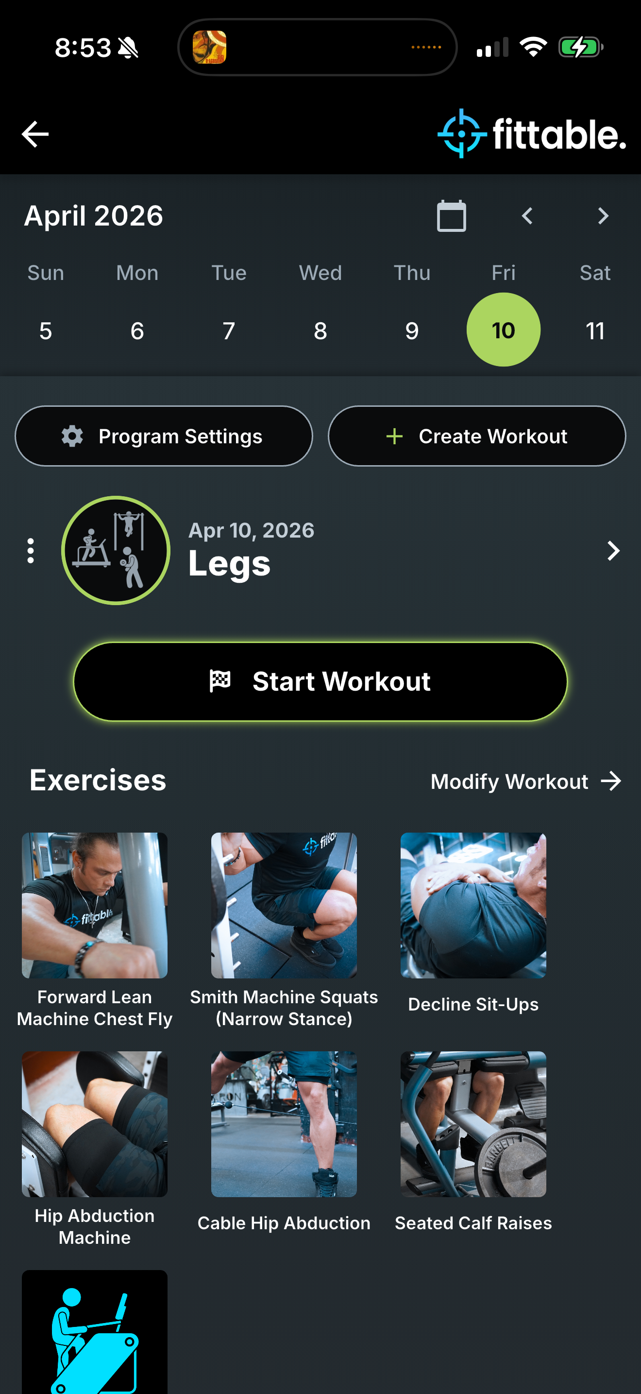 Fittable training builder with workout planning controls